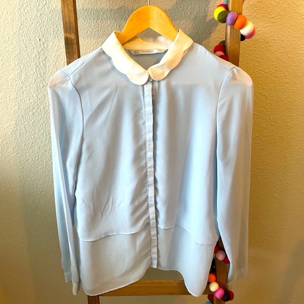 Zara light blue shirt